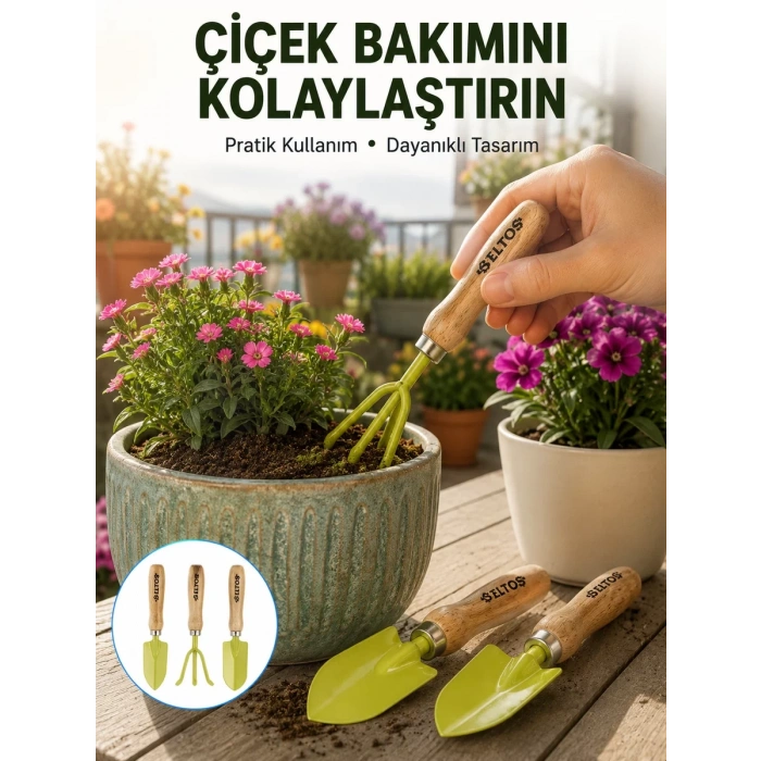 Nevamel® Bahçe ve Saksı Bakımı İçin Dayanıklı Mini El Aleti Seti