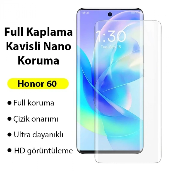 Nevamel Baseus 0.15mm Honor 60 Kavisli Full Kaplama Nano Ekran Koruyucu-(5775)