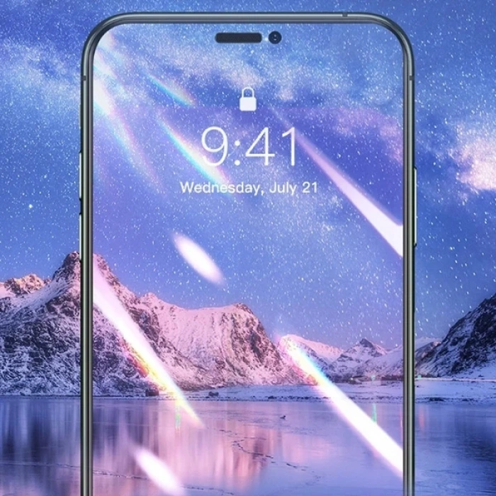 Nevamel Baseus 0.25mm İPhone 11 PRO -XS -X 3D Curved Full Anti Blue Ekran Koruyucu-(5775)