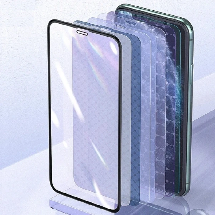 Nevamel Baseus 0.25mm İPhone 11 PRO -XS -X 3D Curved Full Anti Blue Ekran Koruyucu-(5775)