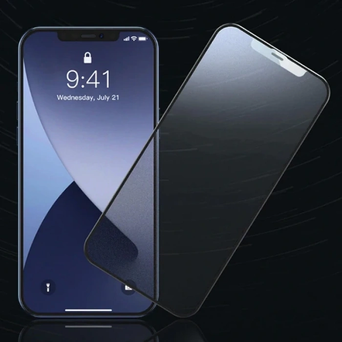 Nevamel Baseus 0.25MM İPhone 12-12 PRO 6.1 3D Full Tempered Cam Ekran Koruyucu 2adet-(5775)