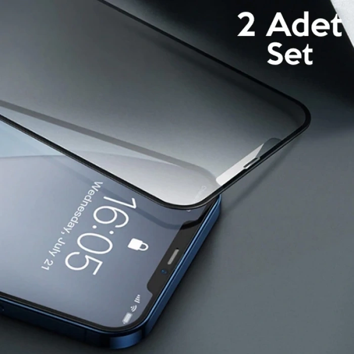 Nevamel Baseus 0.25MM İPhone 12 Mini 5.4 3D Full Kırılmaz Cam Ekran Koruyucu 2adet-(5775)