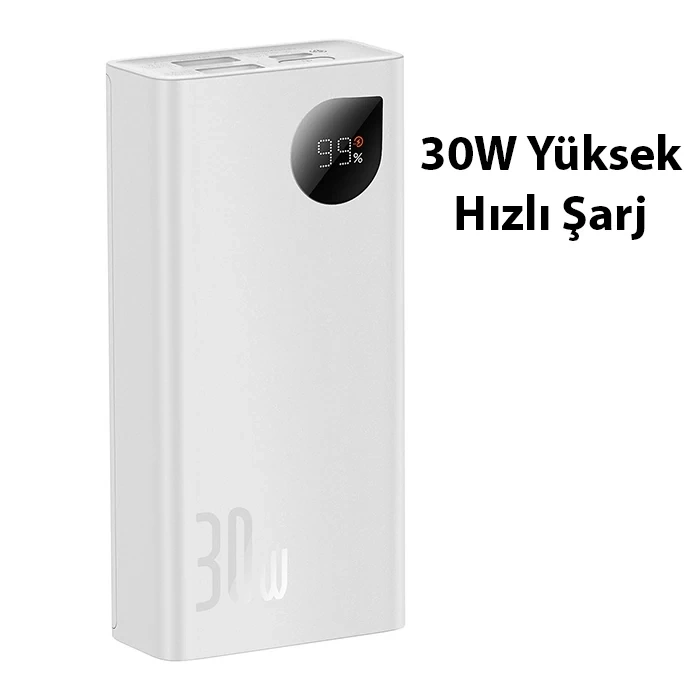 Nevamel Baseus Adaman2 Digital Display 10000mAh 30W Powerbank Taşınabilir Şarj Cihazı VOOC Edition-(5775)