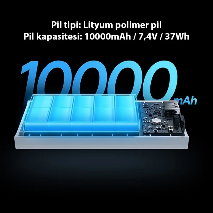 Nevamel Baseus Adaman2 Digital Display 10000mAh 30W Powerbank Taşınabilir Şarj Cihazı VOOC Edition-(5775)