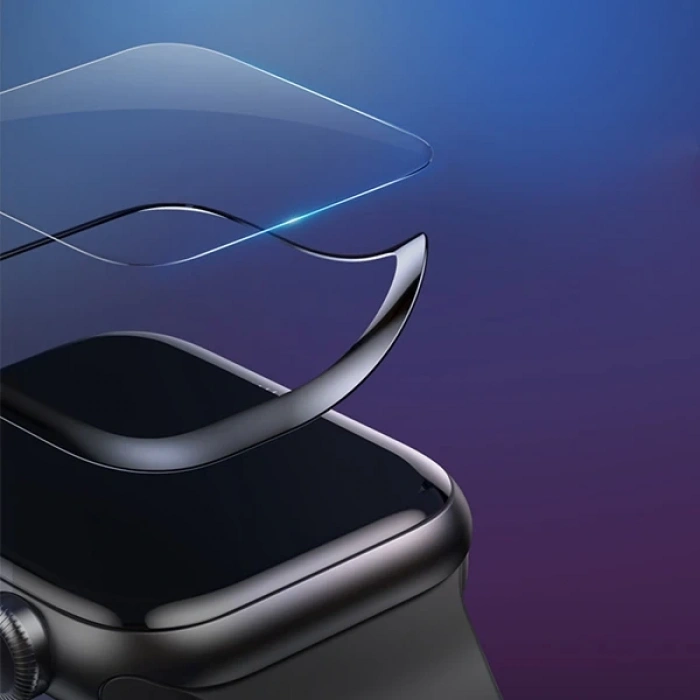 Nevamel Baseus Apple Watch 42mm 3D Kavisli Tempered Kırılmaz Cam Koruyucu-(5775)