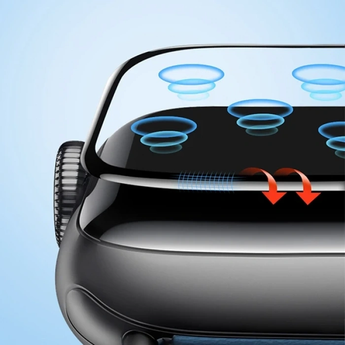 Nevamel Baseus Apple Watch 42mm 3D Kavisli Tempered Kırılmaz Cam Koruyucu-(5775)