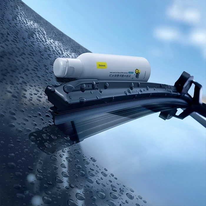 Nevamel Baseus Araç Bakım Ön Cam Temizliği 200ml Yağ Çözücü ve Parlatıcı Sprey ve Sünger Oto Bakım Seti-(5775)