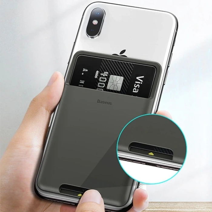 Nevamel Baseus back stick Universal Telefon Arkası Kart Yuvası Cüzdan-(5775)