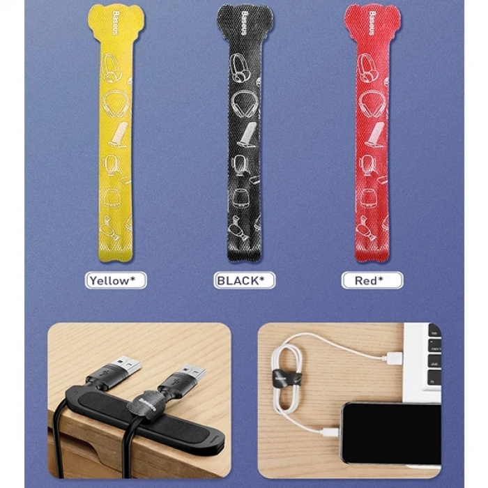 Nevamel Baseus Cable Fixer Kit Kablo Organizatör Tutucu Ve Ayrıştıcı-(5775)
