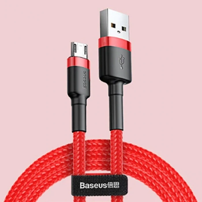 Nevamel Baseus Cafule Micro Usb 1metre 2.4a Hızlı Şarj Halat Usb Kablo-(5775)