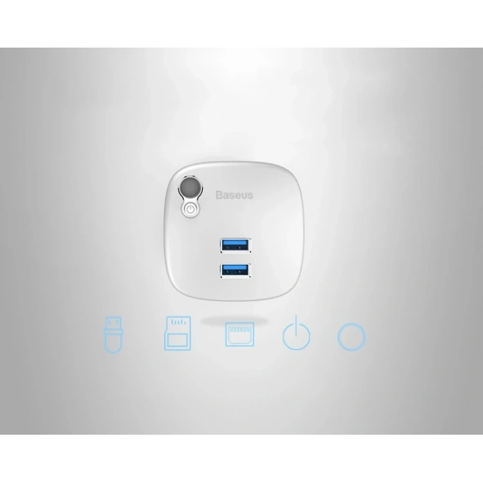 Nevamel Baseus Çok Fonsiyonlu Notebook Adaptörü Hub Dual USB 3.0 RJ45 TF/SD-(5775)