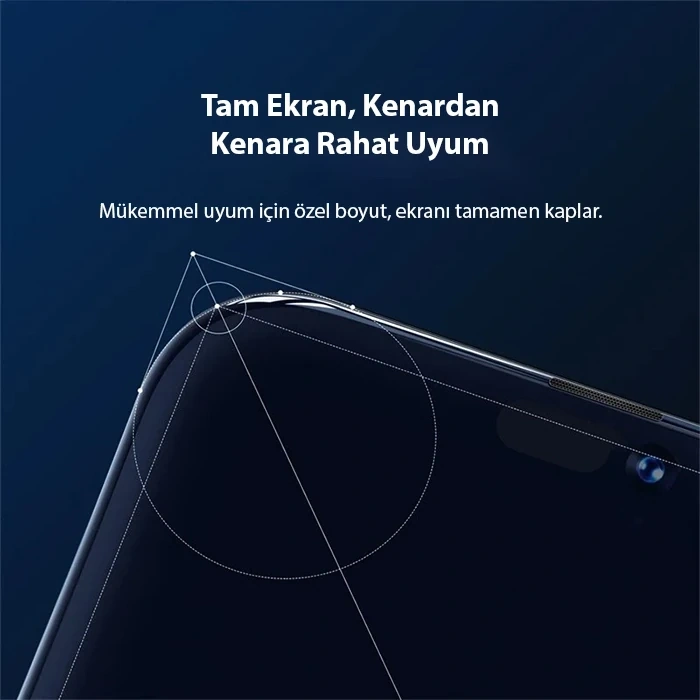 Nevamel Baseus Crystal iPhone 15 Full Koruma Anti Mavi Işık Tempered Cam Ekran Koruyucu 2 Adet Set-(5775)