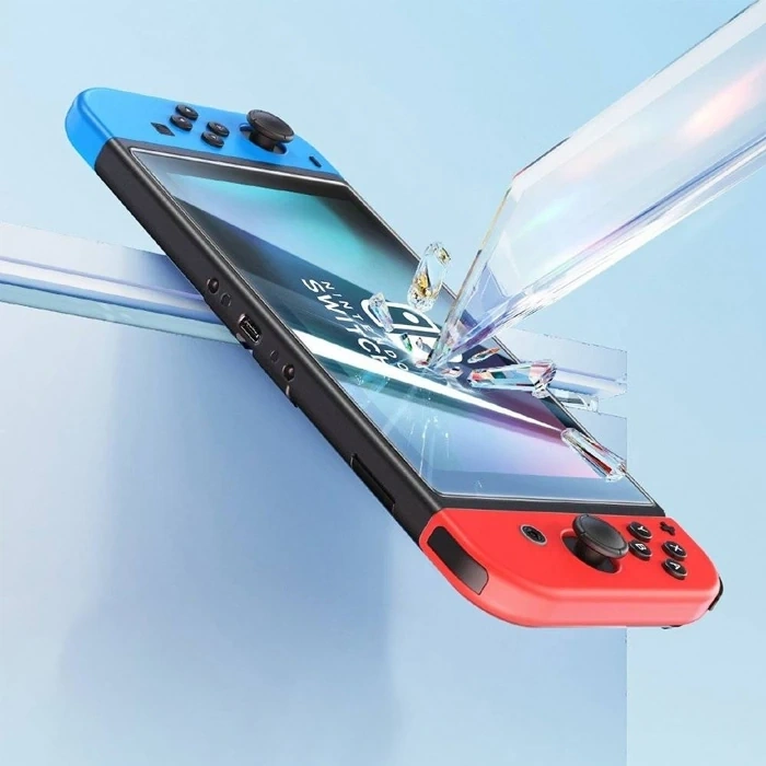 Nevamel Baseus Crystal Series Nintendo Switch 2019 için Cam Ekran Koruyucu 2 Adet-(5775)