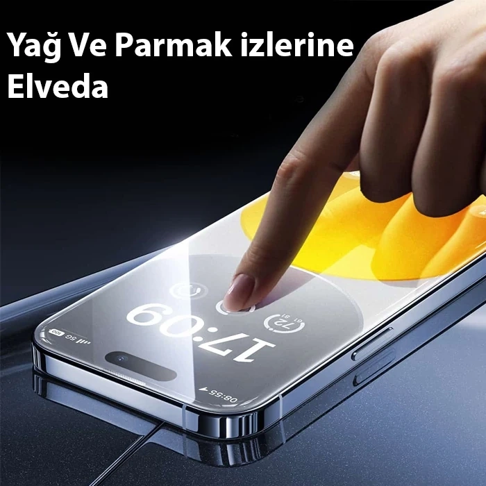 Nevamel Baseus Crystalline iPhone 15 için Parlama Önleyici Tempered Cam Ekran Koruyucu-(5775)