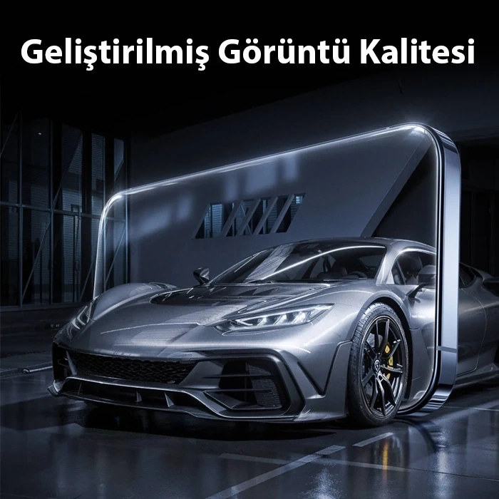 Nevamel Baseus Crystalline iPhone 15 Pro için Parlama Önleyici Tempered Cam Ekran Koruyucu-(5775)