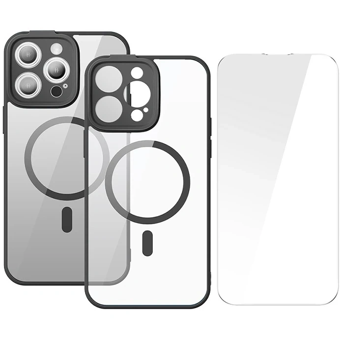 Nevamel Baseus Frame Series iPhone 14 Pro Max 6.7 Kamera Koruyuculu Magsafe Kılıf + Tempered Ekran Koruyucu-(5775)