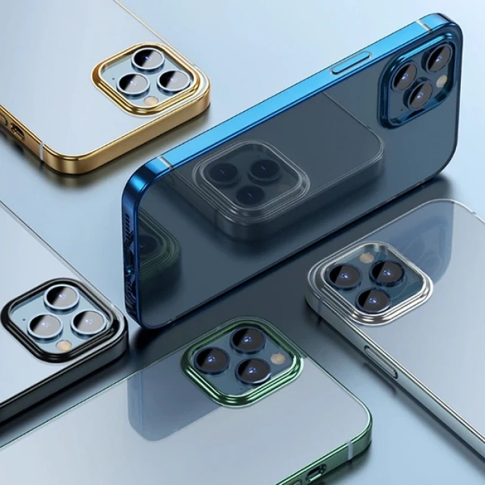 Nevamel Baseus Glitter Case İPhone 12 Mini 5.4  Şeffaf Lüx Silikon Kılıf Soft TPU Kılıf-(5775)