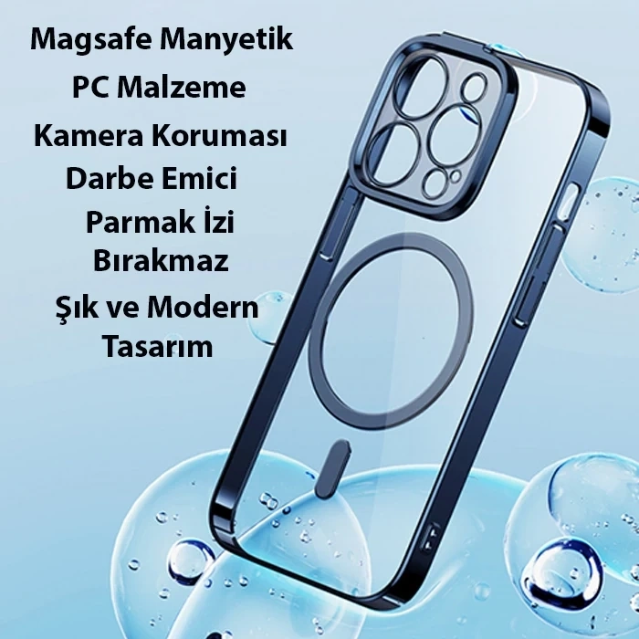 Nevamel Baseus Glitter iPhone 14 Pro 6.1 Magsafe Silikon Kılıf + Tempered Ekran Koruyucu Set-(5775)
