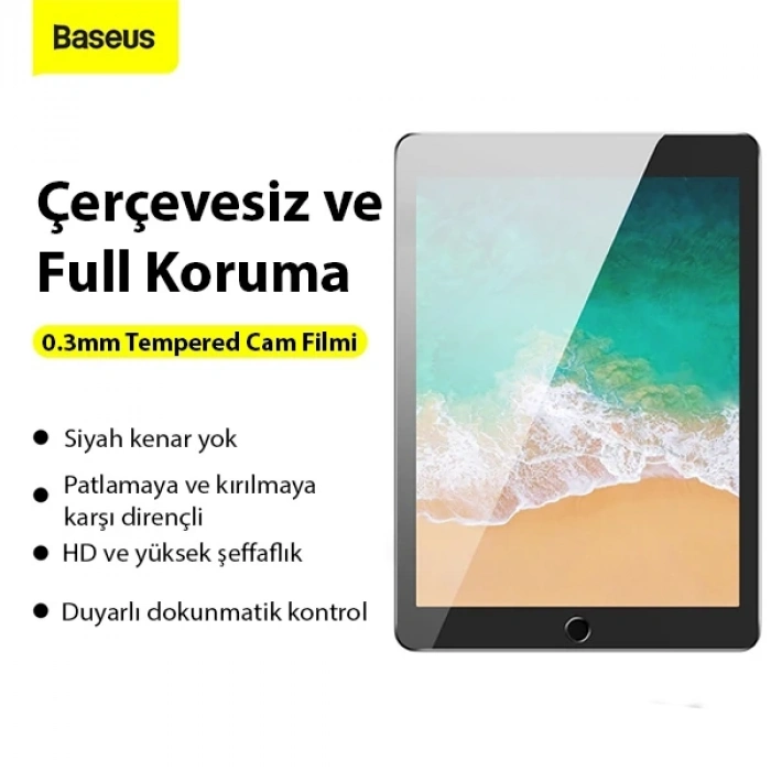 Nevamel Baseus iPad 9.7 2018 / 2017 / Pro 9.7 / Air 2 / Air Tempered Cam Ekran Koruyucu-(5775)