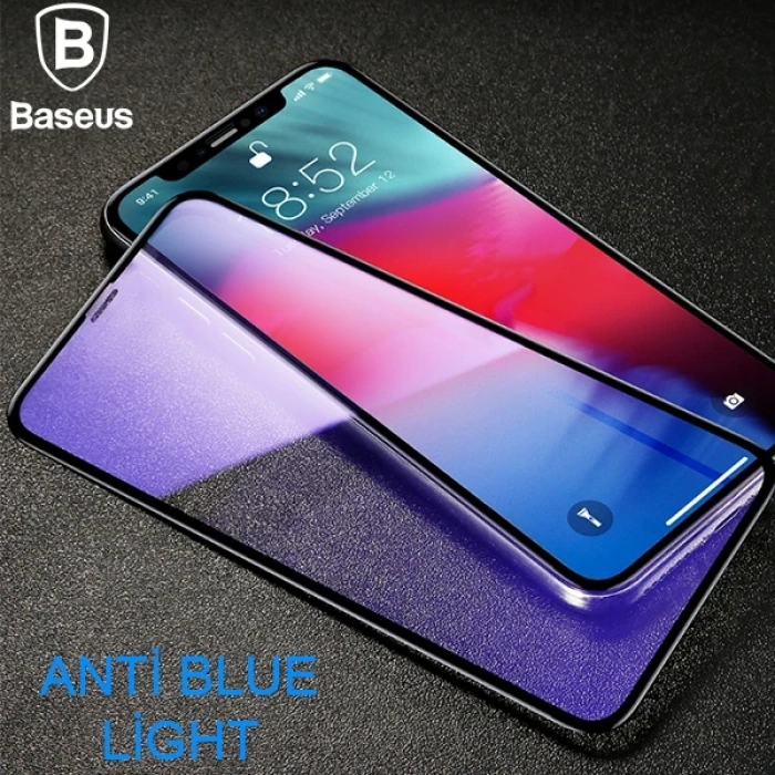 Nevamel Baseus İphone 11 Pro 0.3mm Rigid Edge Anti Blue Light Kırılmaz Cam Koruyucu-(5775)