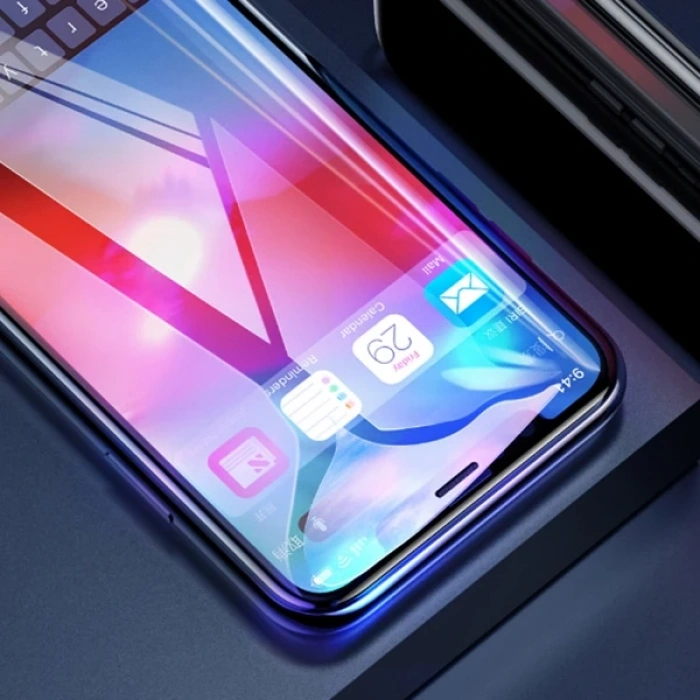 Nevamel Baseus İphone 11 Pro 0.3mm Rigid Edge Anti Blue Light Kırılmaz Cam Koruyucu-(5775)