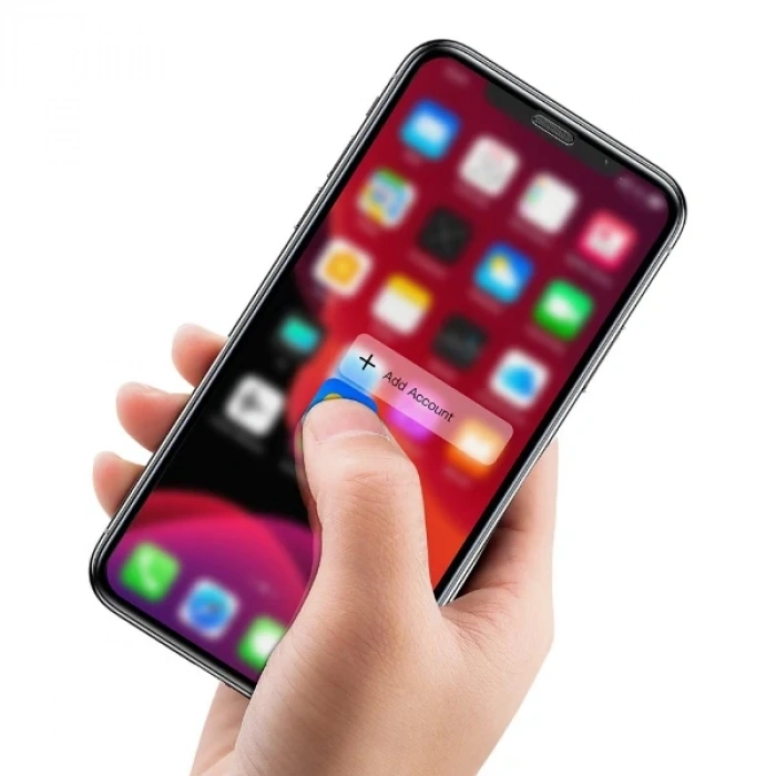 Nevamel Baseus İPhone 11 Pro/ XS/X  023mm Anti Spy Çerçeveli Tempered Cam Ekran Koruyucu-(5775)