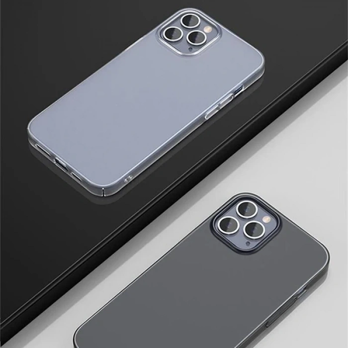 Nevamel Baseus İPhone 12/ 12 Pro Comfort İnce Şeffaf Kılıf Matte PP Kılıf-(5775)