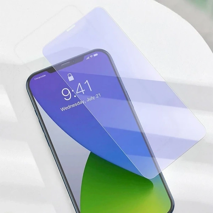 Nevamel Baseus İPhone 12 Mini 5.4 0.3mm Antiblue Light Tempered Cam Ekran Koruyucu 2Adet-(5775)