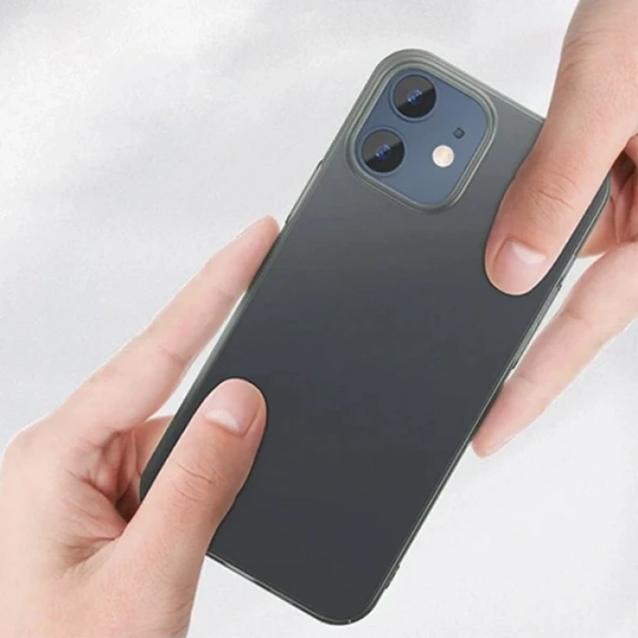 Nevamel Baseus İPhone 12 Mini 5.4 Comfort İnce Şeffaf Kılıf Matte PP Kılıf-(5775)