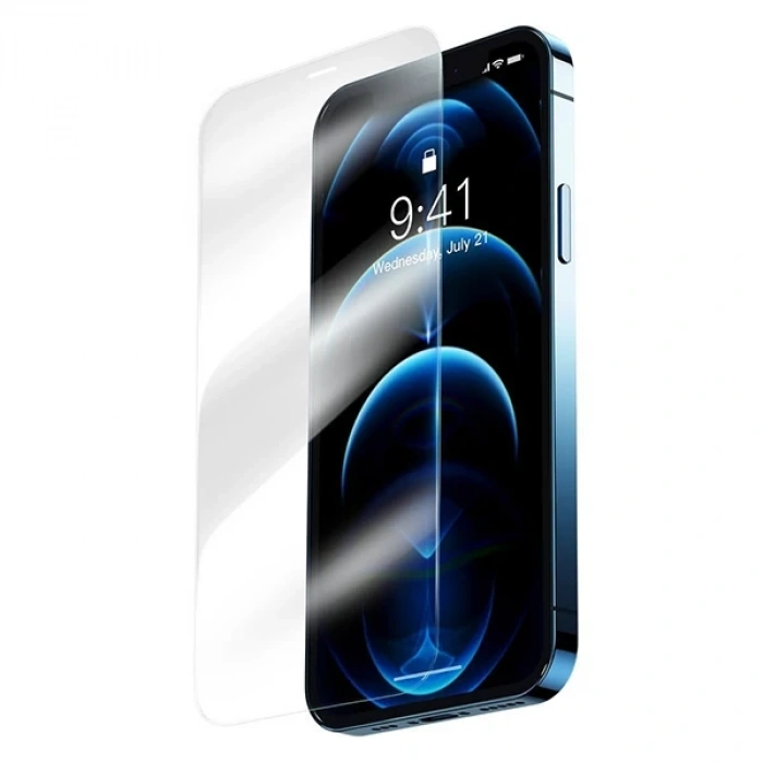 Nevamel Baseus iPhone 12 Pro Max 6.7 0.3mm HD Anti-drop Tempered Kırılmaz Cam Ekran Koruyucu 2 Adet-(5775)