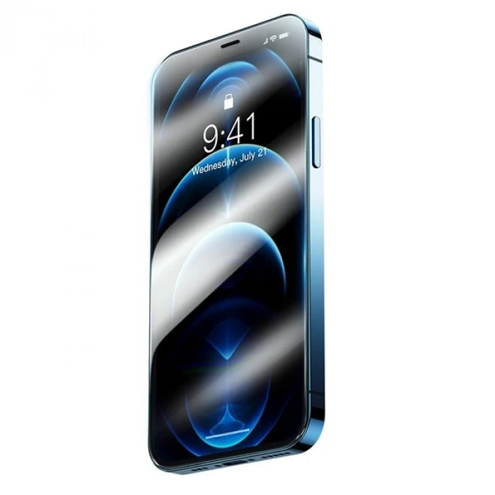 Nevamel Baseus iPhone 12 Pro Max 6.7 0.3mm HD Anti-drop Tempered Kırılmaz Cam Ekran Koruyucu 2 Adet-(5775)