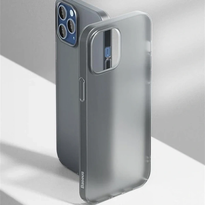 Nevamel Baseus İPhone 12 Pro Max 6.7 Comfort İnce Şeffaf Kılıf Matte PP Kılıf-(5775)