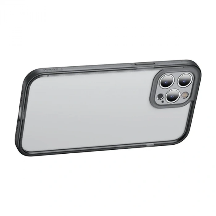 Nevamel Baseus iPhone 12 Pro Max Kamera Lens Koruyuculu Frame Kılıf-(5775)