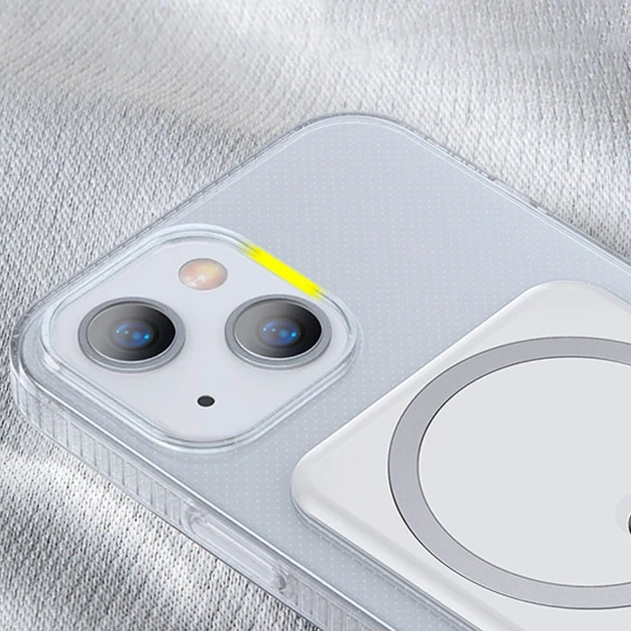 Nevamel Baseus iPhone 13 6.1inç Manyetik Magsafe Standlı Silikon Kılıf-(5775)