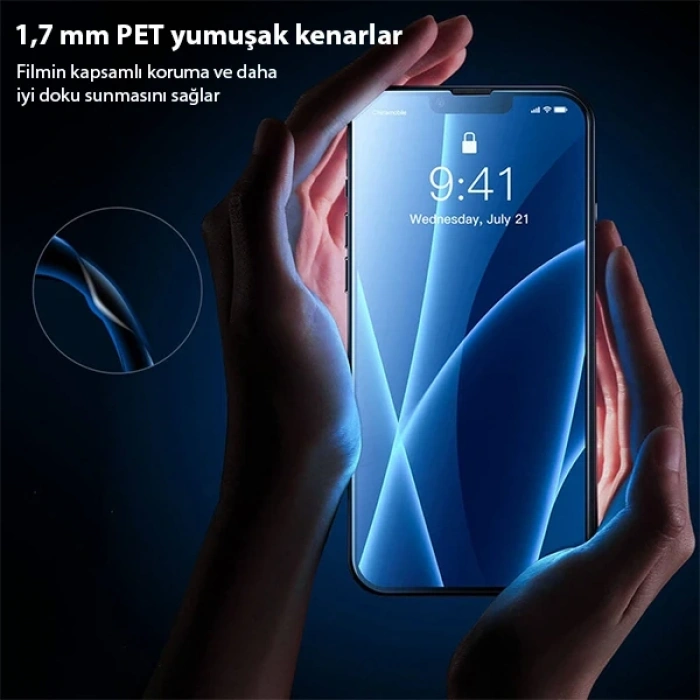 Nevamel Baseus iPhone 13 Mini 0.23mm Full Kavisli Ekran Koruyucu Cam 2 Adet-(5775)
