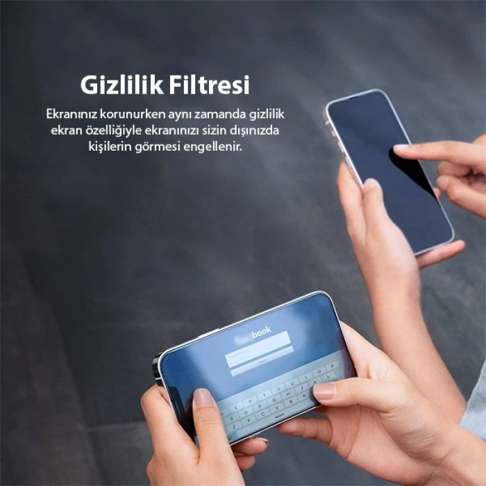 Nevamel Baseus iPhone 13 Mini 0.23mm Gizlilik Hayalet Full Ekran Koruyucu 2 Adet Set-(5775)