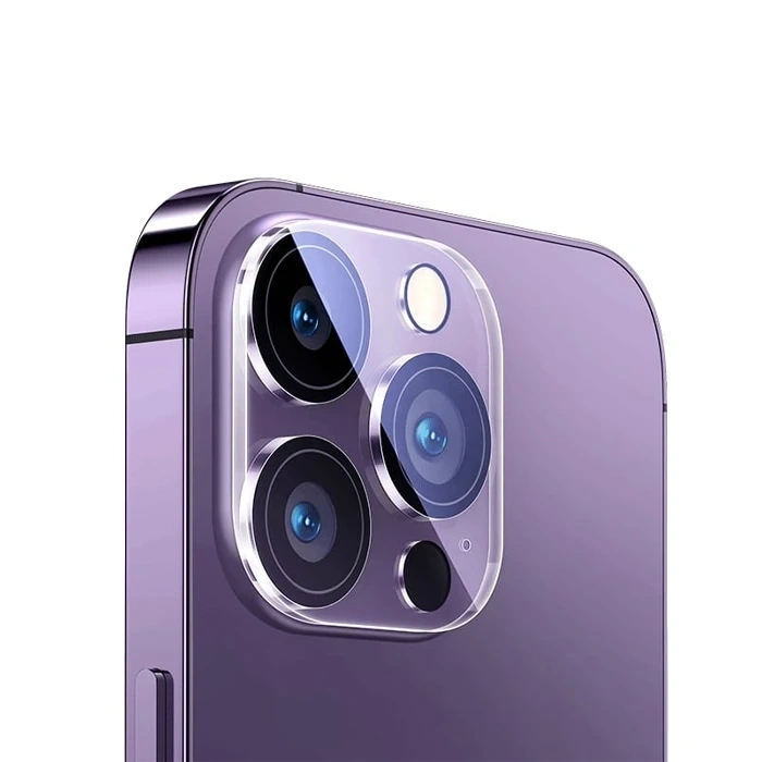 Nevamel Baseus iPhone 15 Pro/15 Pro Max için Crystal Serisi HD Cam Kamera Koruyucu 2 Adet Set-(5775)
