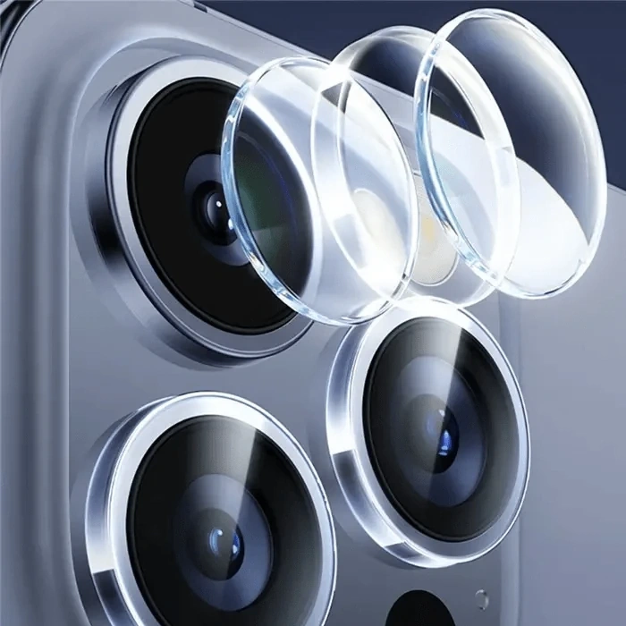 Nevamel Baseus iPhone 15 Pro/15 Pro Max için Sapphire Serisi HD Cam Kamera Koruyucu-(5775)