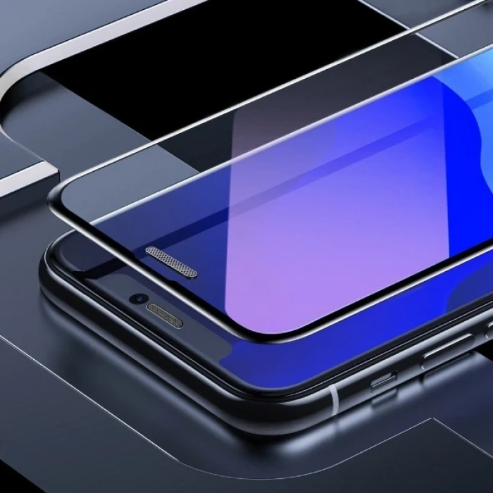 Nevamel Baseus İPhone XS-X 5.5 Ekran Koruyucu Full Anti Blue Light Tempered Cam Ekran Koruyucu 2 A-(5775)