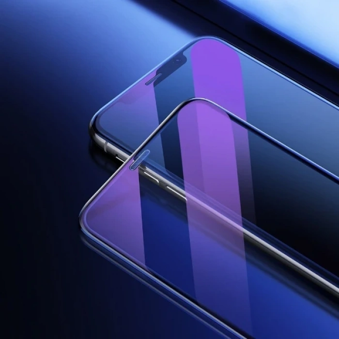 Nevamel Baseus İPhone XS-X 5.5 Ekran Koruyucu Full Anti Blue Light Tempered Cam Ekran Koruyucu 2 A-(5775)