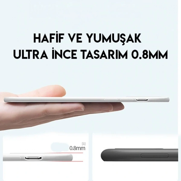 Nevamel Baseus Jelly Liquid Silica Gel iPhone 11 Pro Max 6.5 Kılıf Şeffaf Sıvı Silikon Kılıf-(5775)