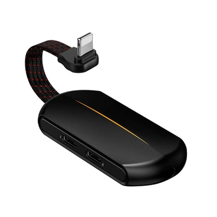 Nevamel Baseus L47 3in1 2X iPhone Lightning başlık Ve 3.5mm Kulaklık Çıkışlı Şarj Adaptörü-(5775)