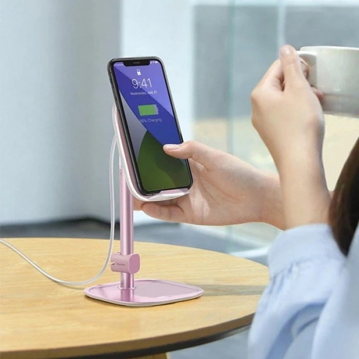 Nevamel Baseus Literary 15W Kablosuz Şarj Masaüstü Telefon Tutucu Stand Wireless Şarj-(5775)