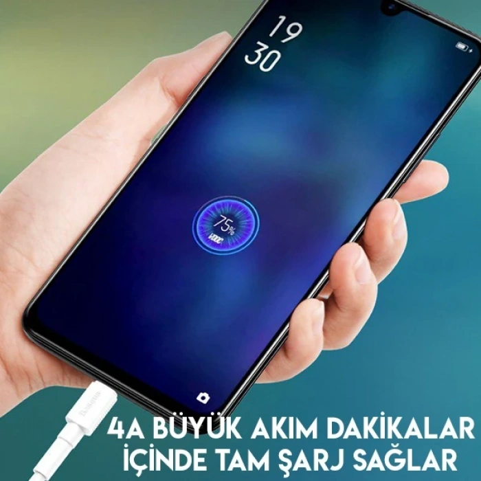 Nevamel Baseus Mini White Micro USB 4A OPPO VIVO Dash Usb Şarj Kablosu 0.5cm-(5775)