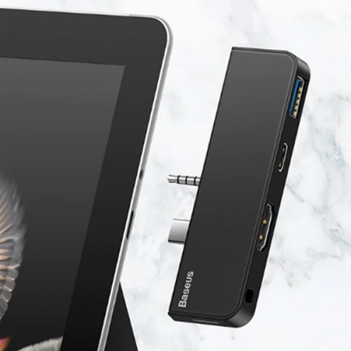 Nevamel Baseus Multifunctional HUB Surface Go(Type-C+Audio to HD4K+USB3.0+Type-C(data)+Audiok-(5775)