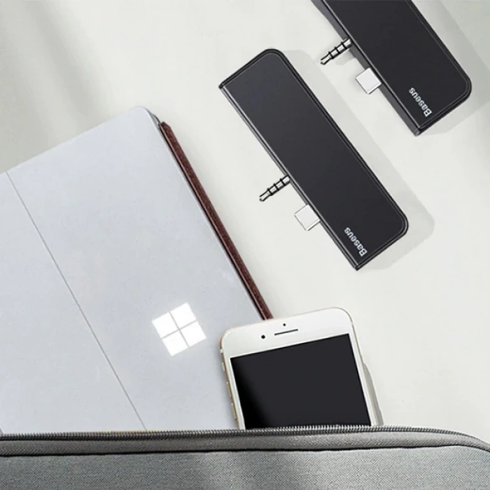 Nevamel Baseus Multifunctional HUB Surface Go(Type-C+Audio to HD4K+USB3.0+Type-C(data)+Audiok-(5775)