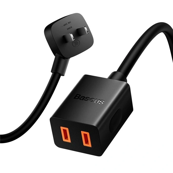 Nevamel BASEUS PowerCombo Mini Power Strip 1AC 10 m Güç Kablosu /EU + UK Fiş Adaptörleri Dahil-(5775)