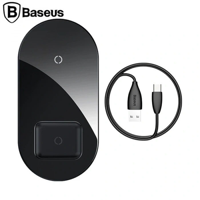 Nevamel Baseus Simple 2in1 Kablosuz Wireless Şarj 18W iPhones+iPods-(5775)