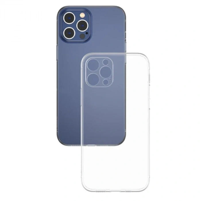 Nevamel Baseus Simple Case İPhone 12 Pro Max 6.7 İnce Şeffaf Silikon Kılıf-(5775)