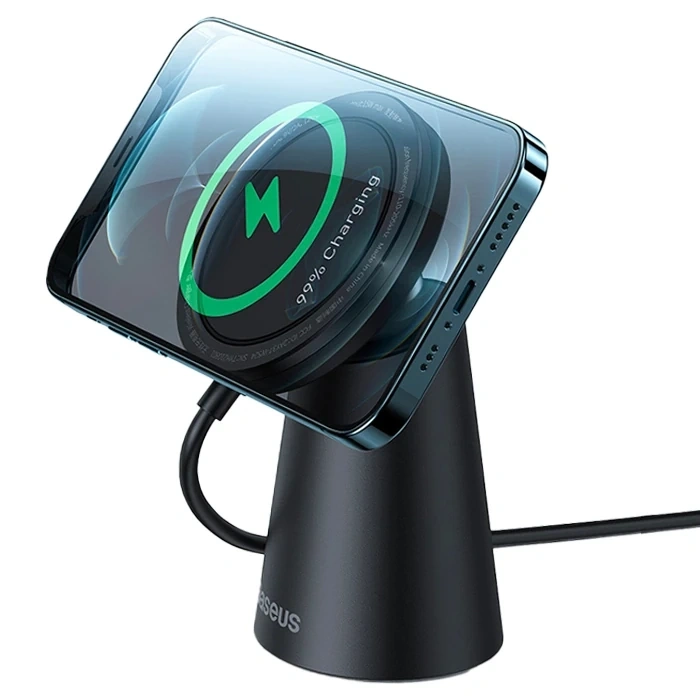 Nevamel Baseus Simple iPhone 15-14 -13-12 Serisi Manyetik Kablosuz Şarj Standı-(5775)